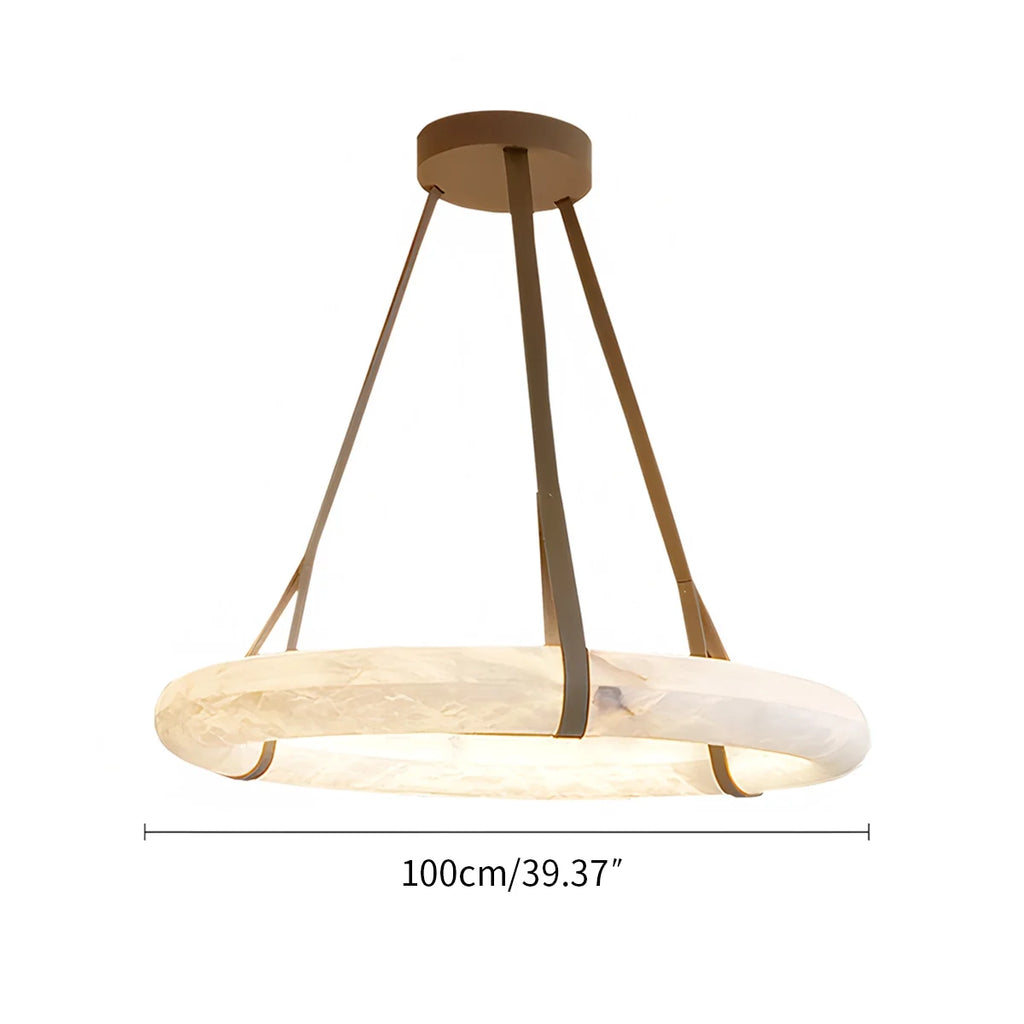 Simple Ring Spanish Alabaster Pendant Light for Living Room