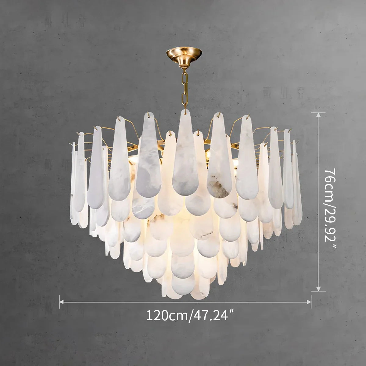 Haown Modern Luxury Multi-layer Spanish Alabaster Chandelier