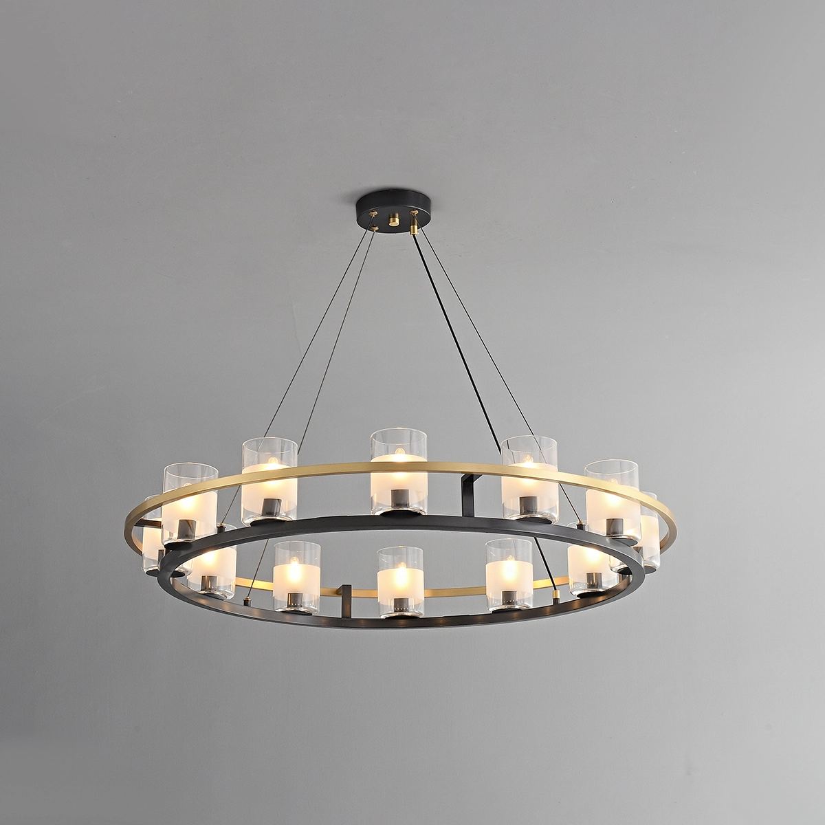 Nordic Art Simulation Candle Glass Chandelier 12 Heads