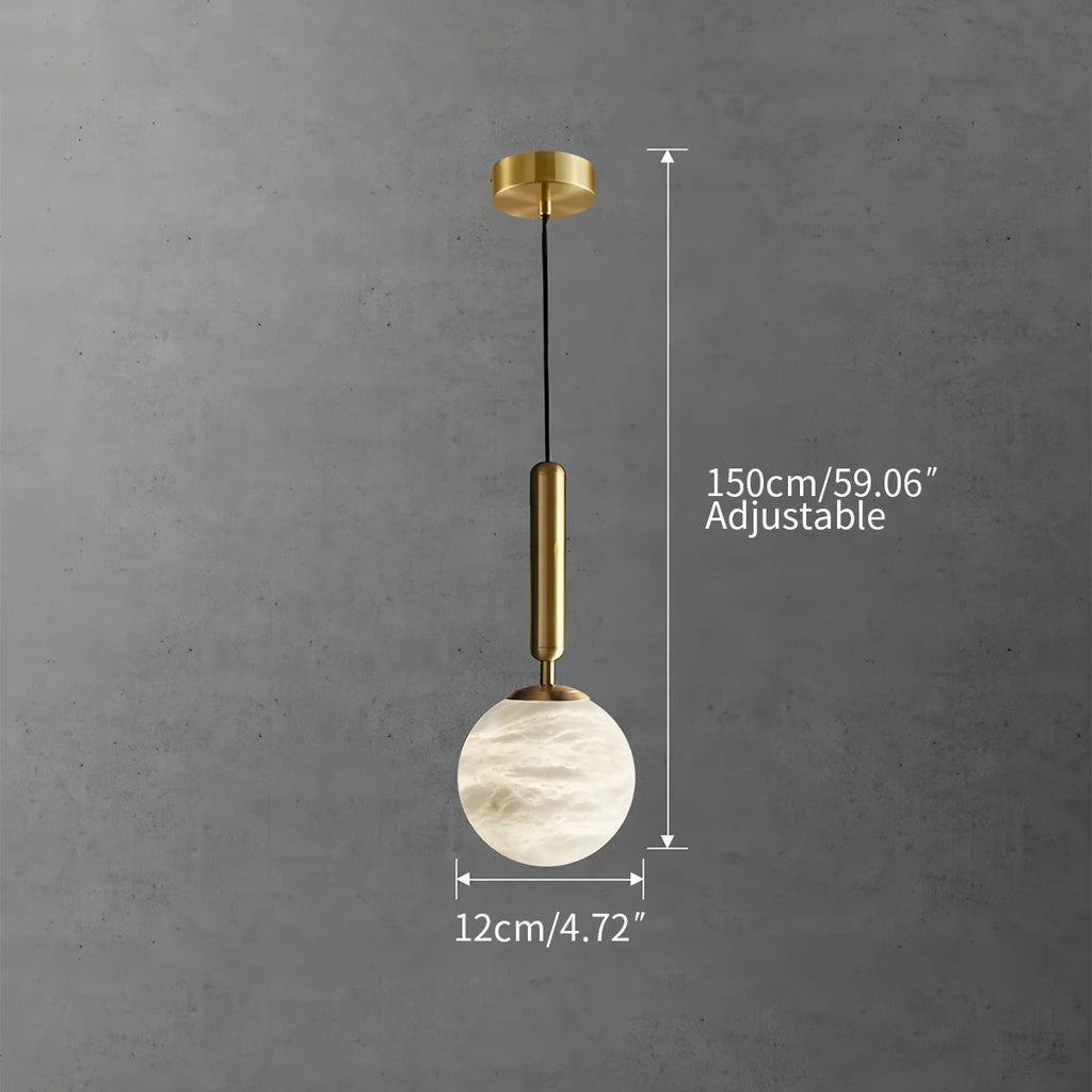 Modern Globe Spanish Alabaster Pendant Light