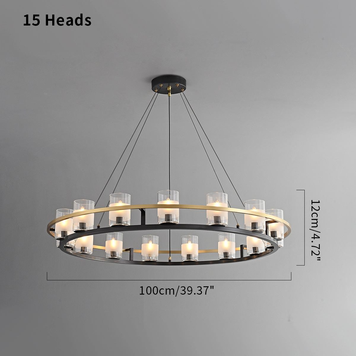 Haown Nordic Art Simulation Candle Glass Chandelier