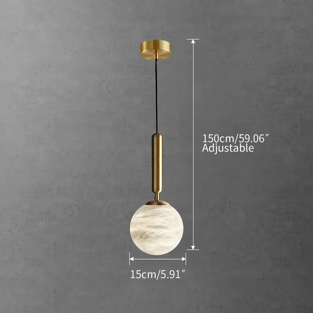 Modern Globe Spanish Alabaster Pendant Light
