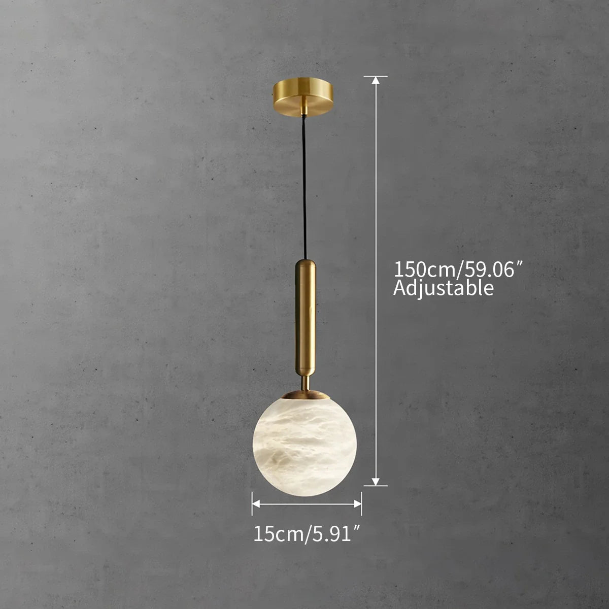 Modern Globe Spanish Alabaster Pendant Light