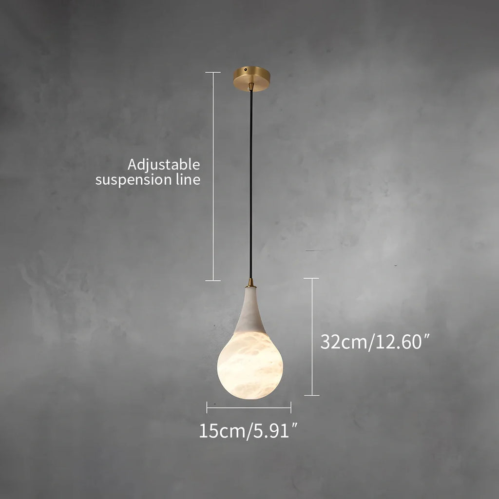 Haown Creative Waterdrop Spanish Alabaster Pendant Light