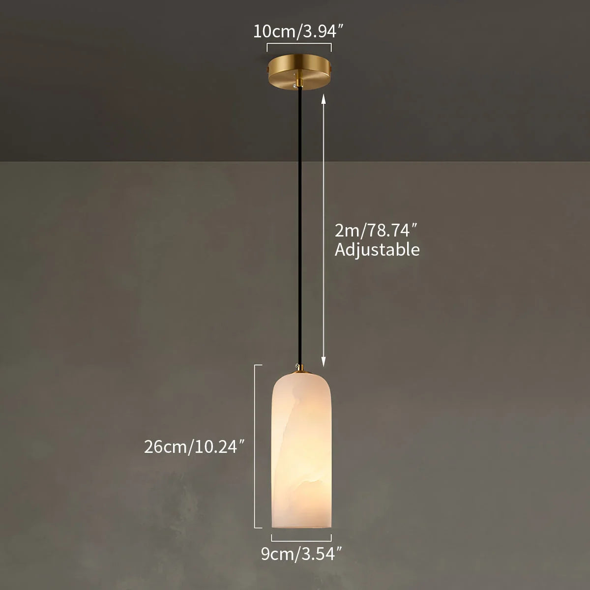 Modern All Copper Spanish Alabaster Pendant Light