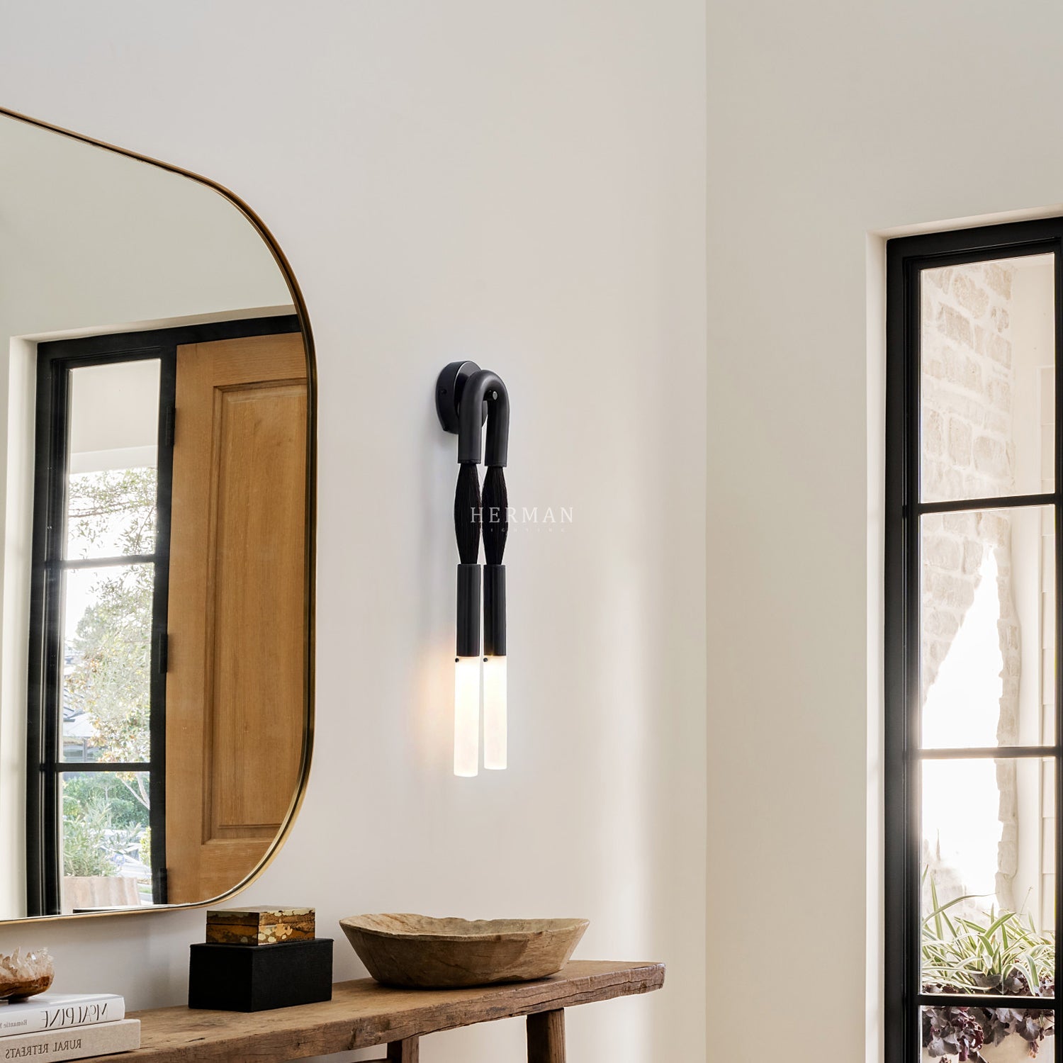 Double Head Antonia Horsehair Sconce