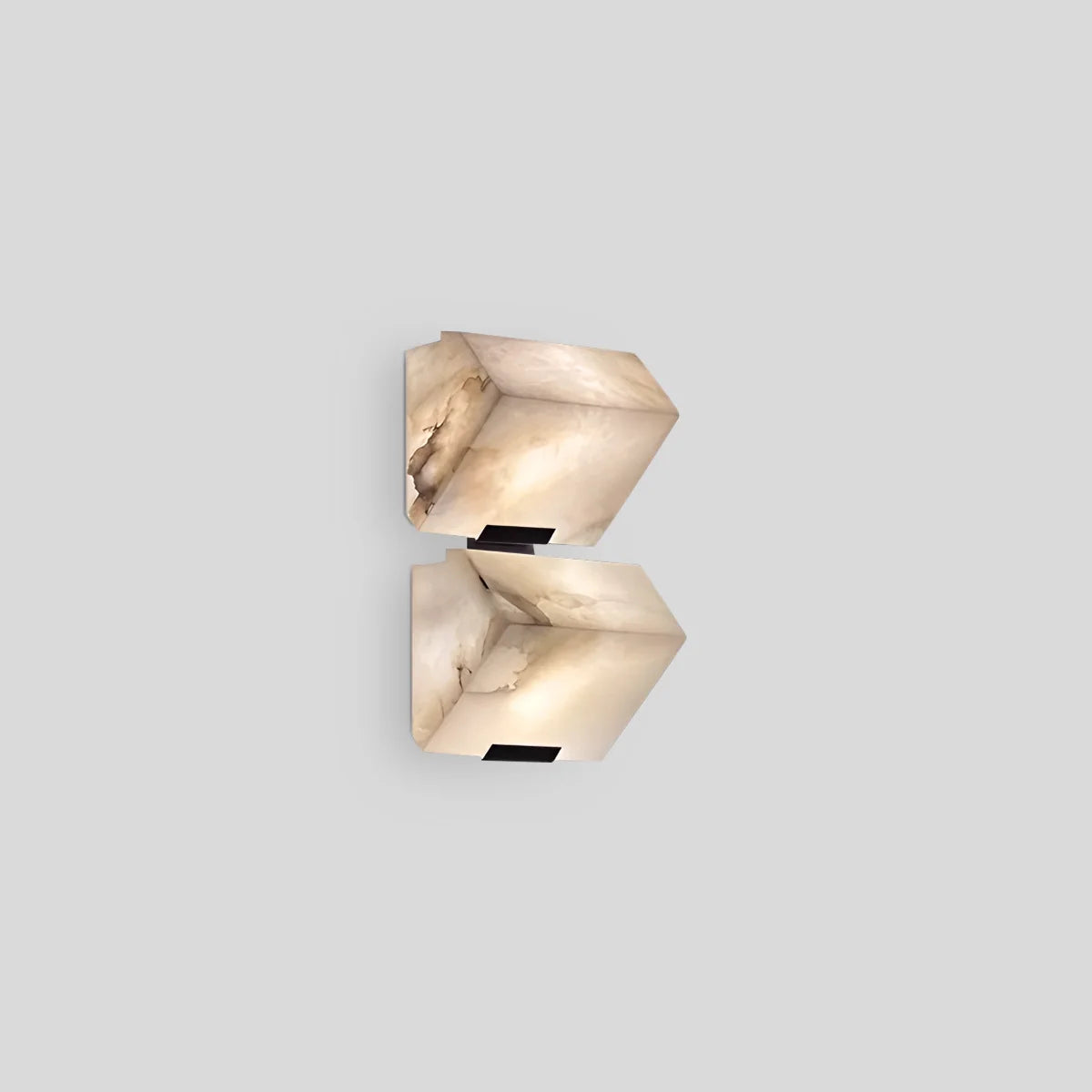 Triple Sloping Block Spanish Alabaster Wall Sconce 2 Heads