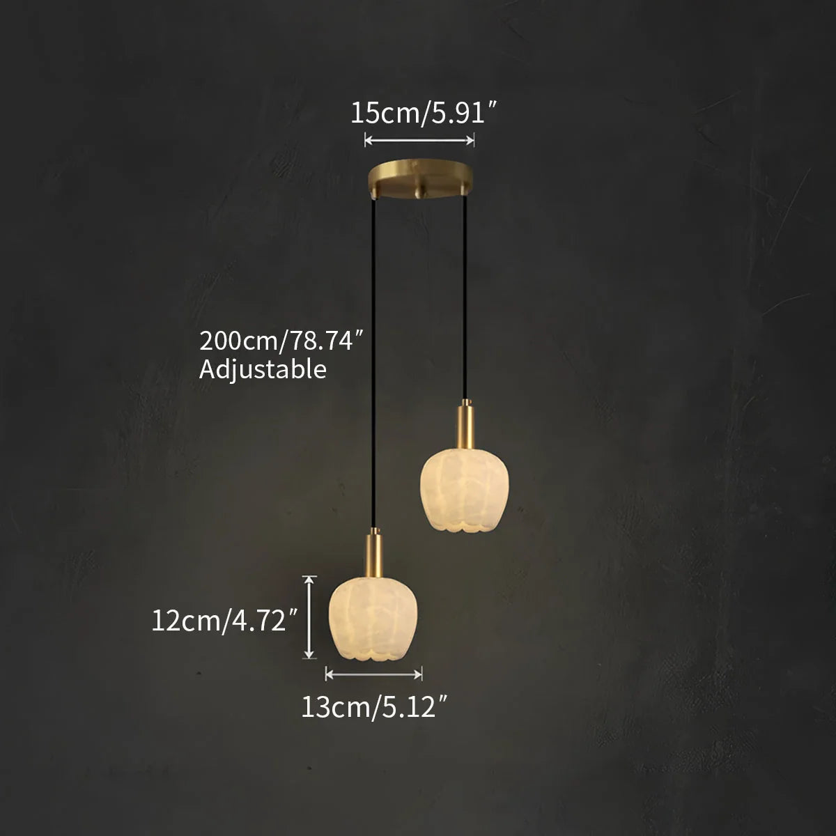 Flower Bud Shaped Spanish Alabaster Pendant Light