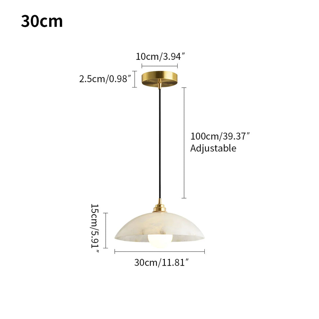 Haown Dome Spanish Alabaster Pendant Light for Dining Room