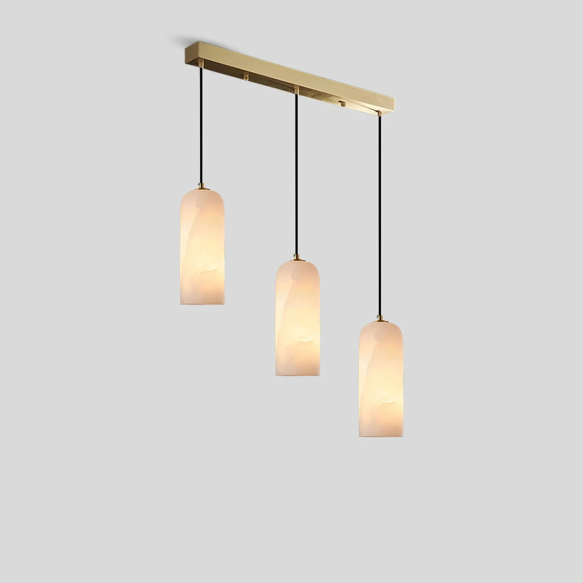 Modern All Copper Spanish Alabaster Pendant Light 3 Heads
