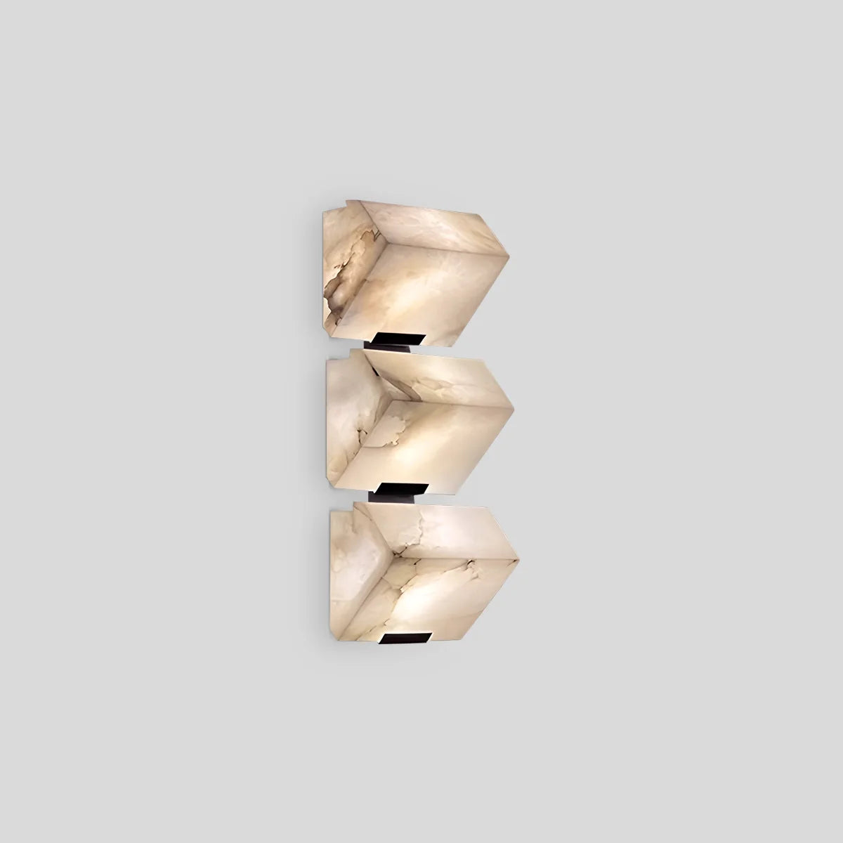 Antizer Triple Sloping Block Spanish Alabaster Wall Sconce 3 Heads