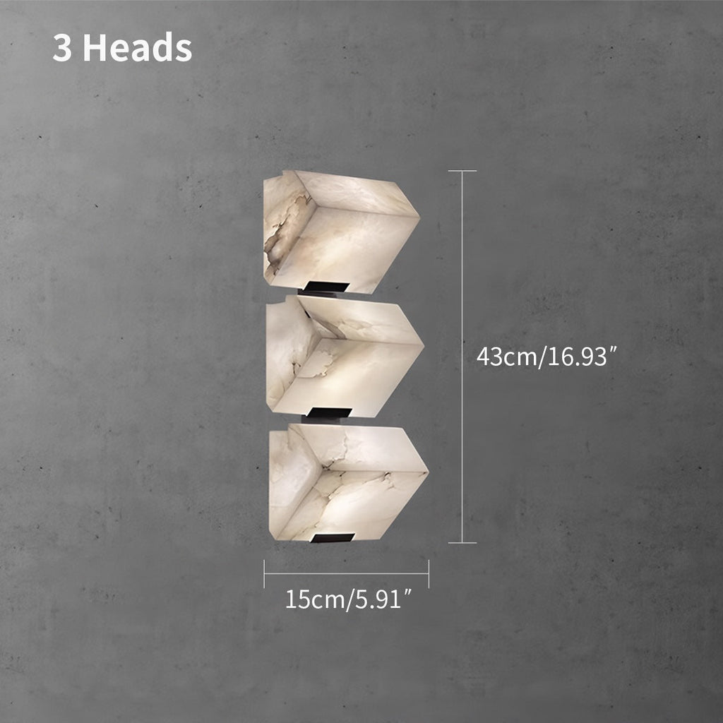 Triple Sloping Block Spanish Alabaster Wall Sconce