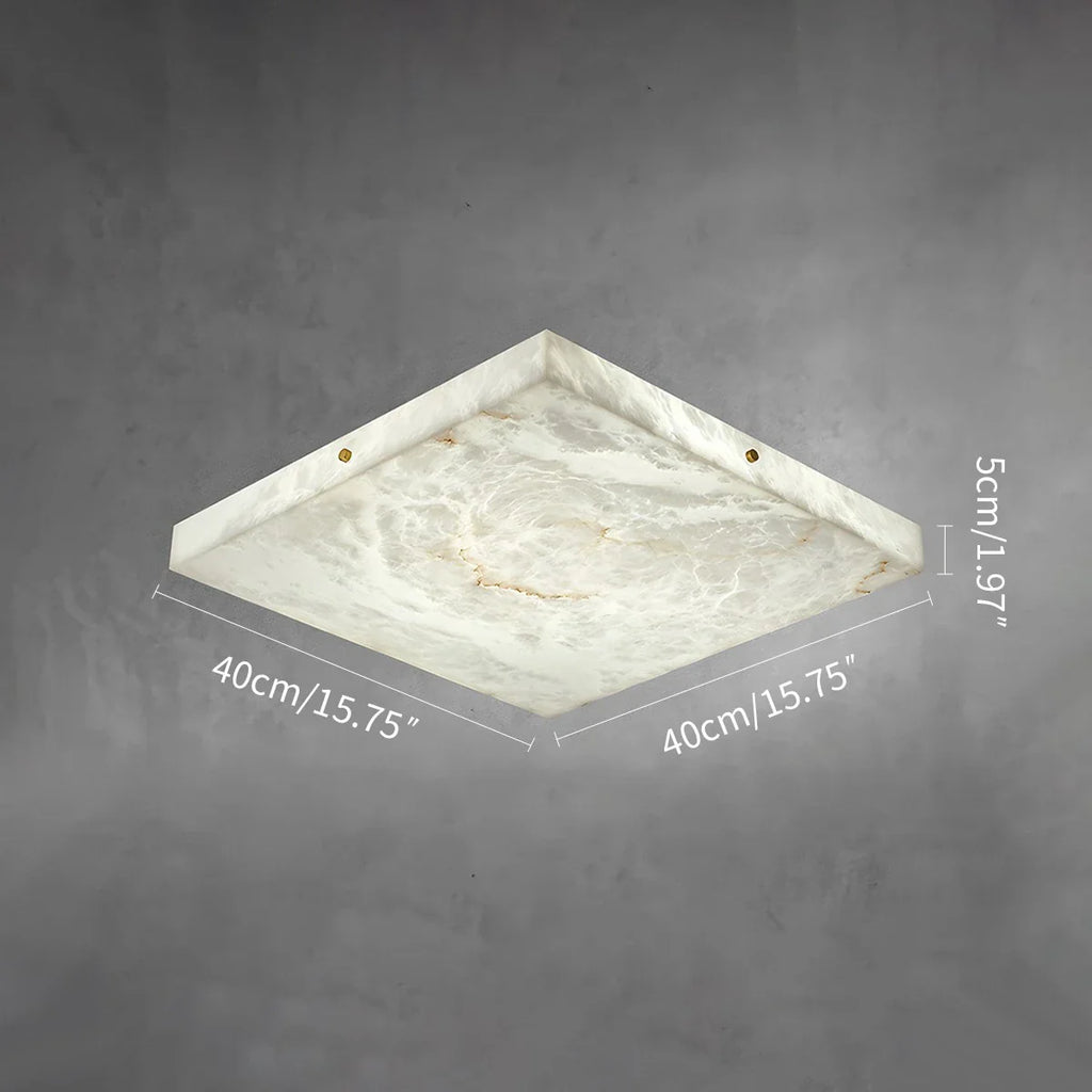 Haown Minimalism Ultra Thin Square Spanish Alabaster Ceiling Light