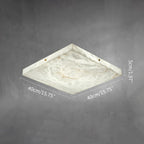 Haown Minimalism Ultra Thin Square Spanish Alabaster Ceiling Light