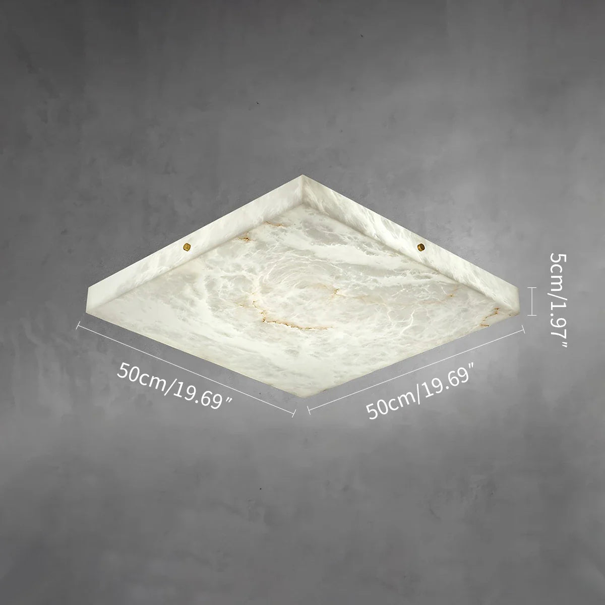 Haown Minimalism Ultra Thin Square Spanish Alabaster Ceiling Light