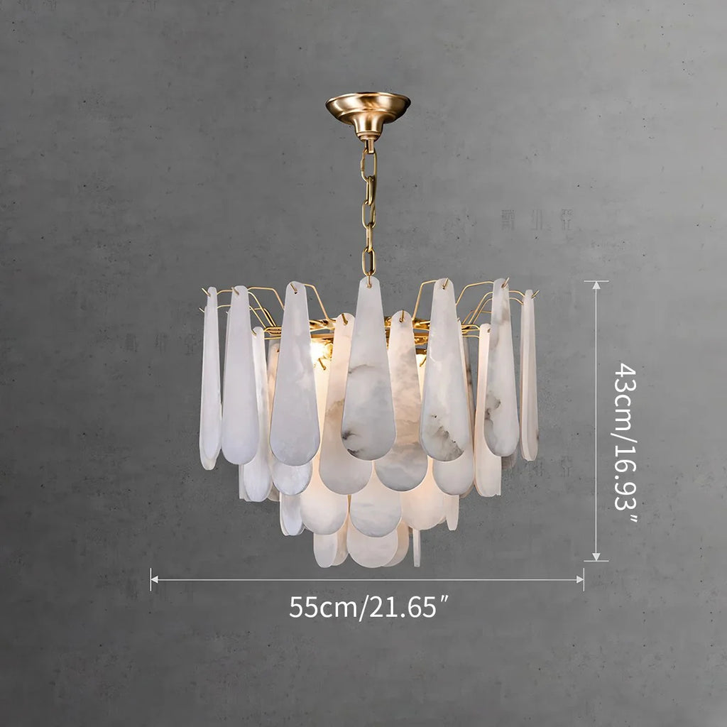 Haown Modern Luxury Multi-layer Spanish Alabaster Chandelier