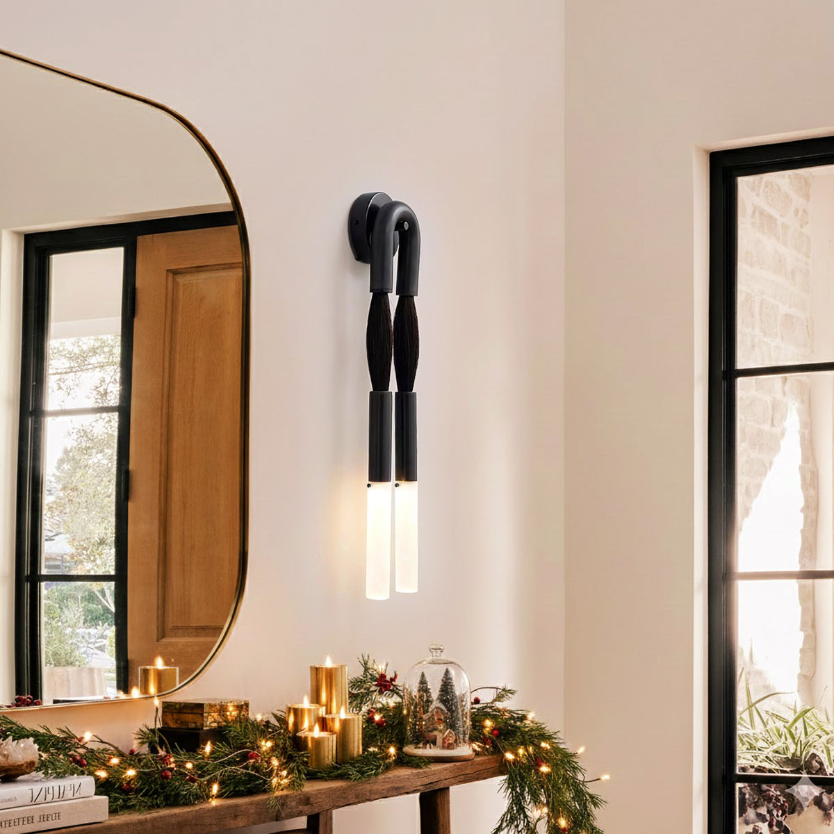 Double Head Antonia Horsehair Sconce