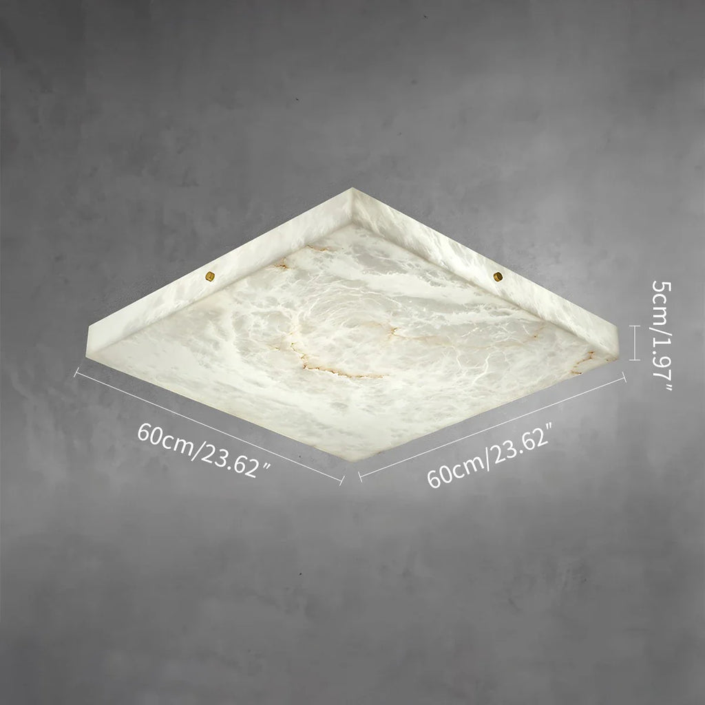 Haown Minimalism Ultra Thin Square Spanish Alabaster Ceiling Light