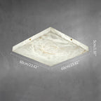 Haown Minimalism Ultra Thin Square Spanish Alabaster Ceiling Light