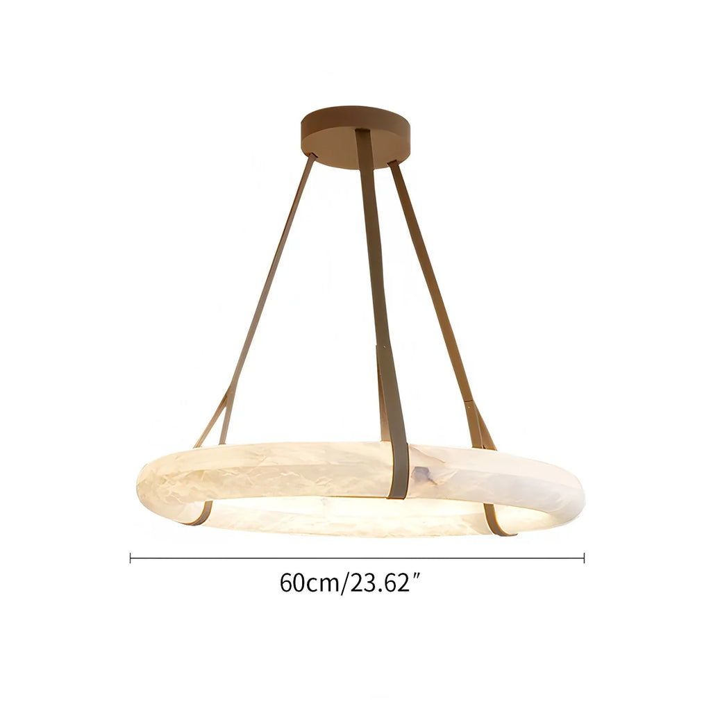 Simple Ring Spanish Alabaster Pendant Light for Living Room