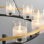 Haown Nordic Art Simulation Candle Glass Chandelier