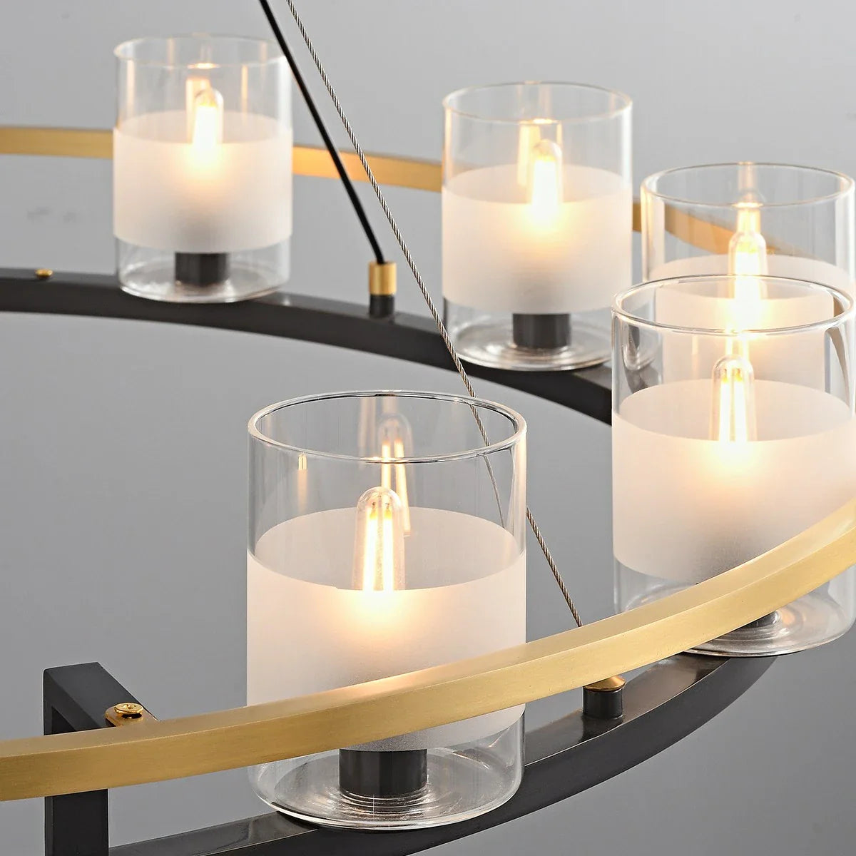 Haown Nordic Art Simulation Candle Glass Chandelier