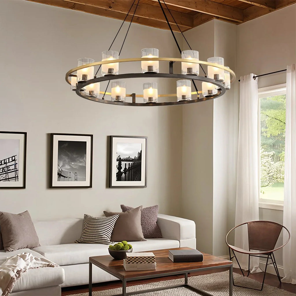 Haown Nordic Art Simulation Candle Glass Chandelier