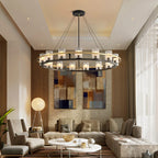 Haown Nordic Art Simulation Candle Glass Chandelier