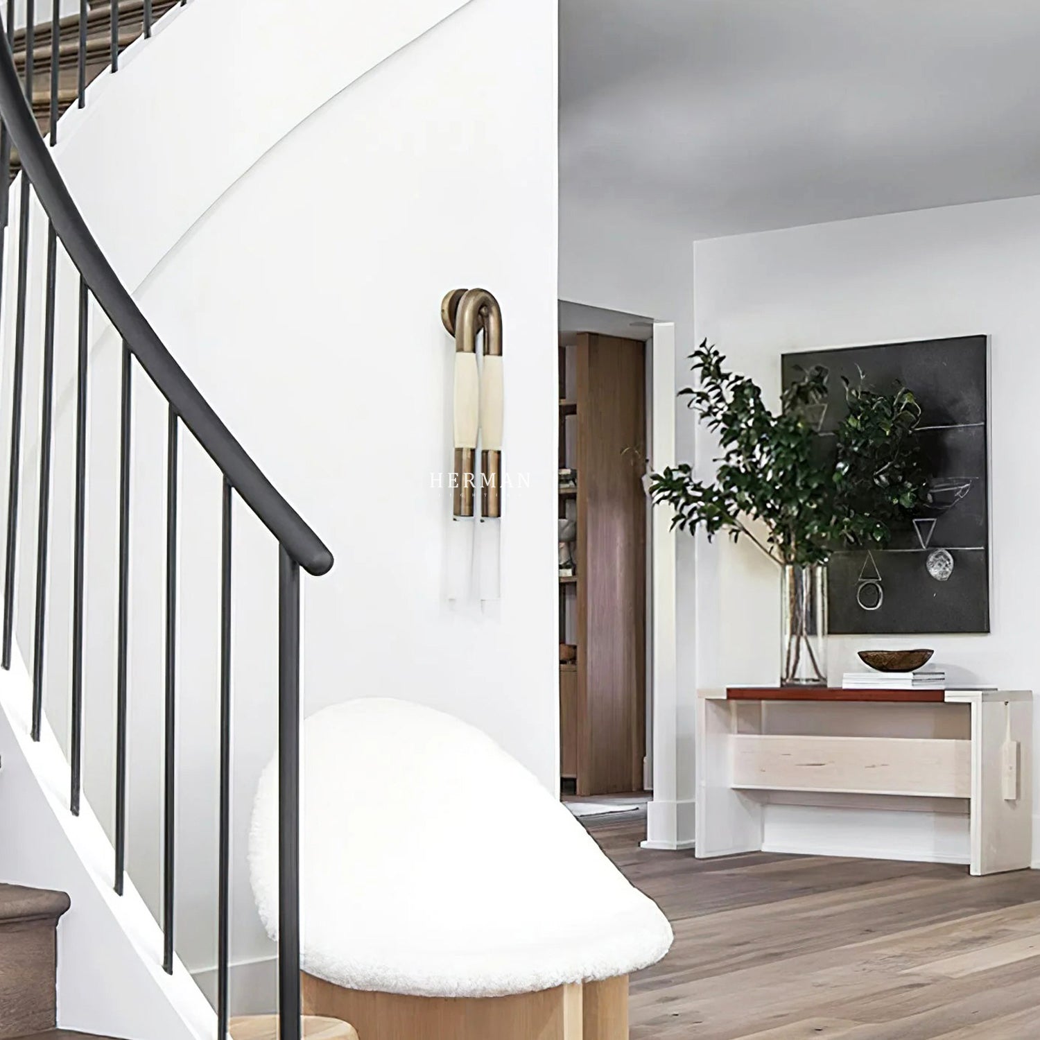 Double Head Antonia Horsehair Sconce