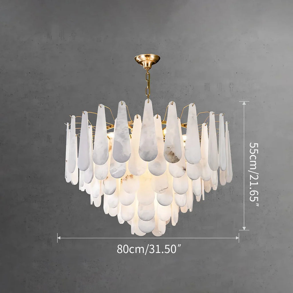 Haown Modern Luxury Multi-layer Spanish Alabaster Chandelier