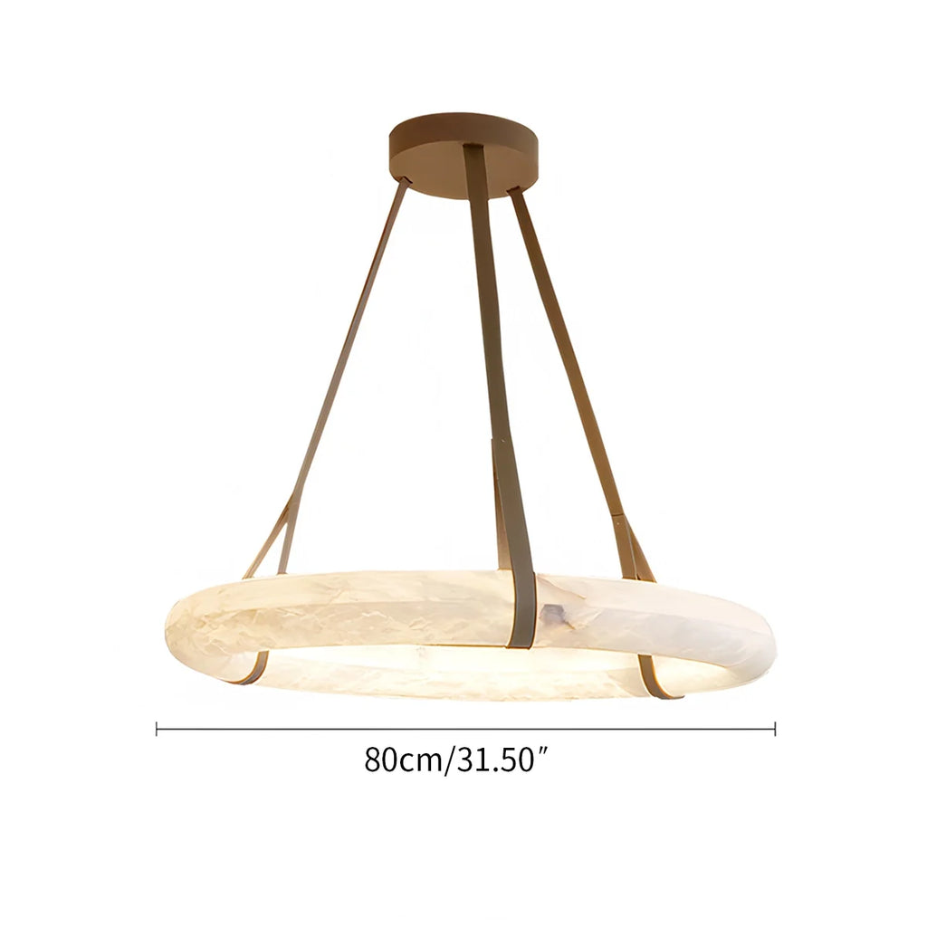 Simple Ring Spanish Alabaster Pendant Light for Living Room