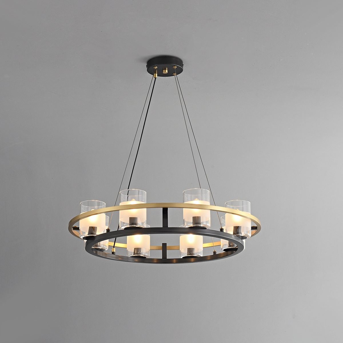 Haown Nordic Art Simulation Candle Glass Chandelier