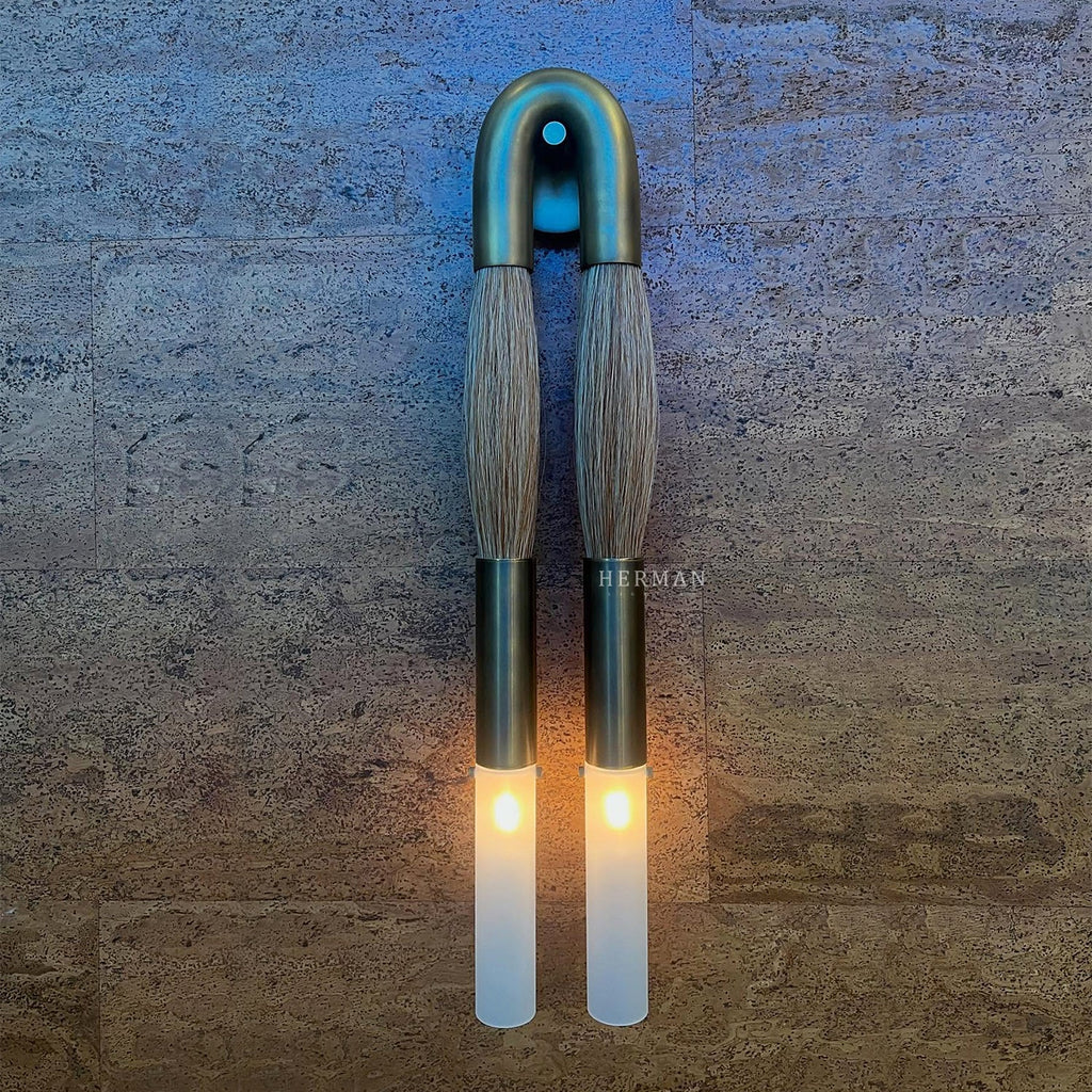 Double Head Antonia Horsehair Sconce