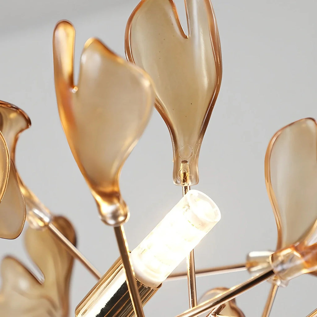 Haown Acrylic Ginkgo Leaf Chandelier for Dining Area