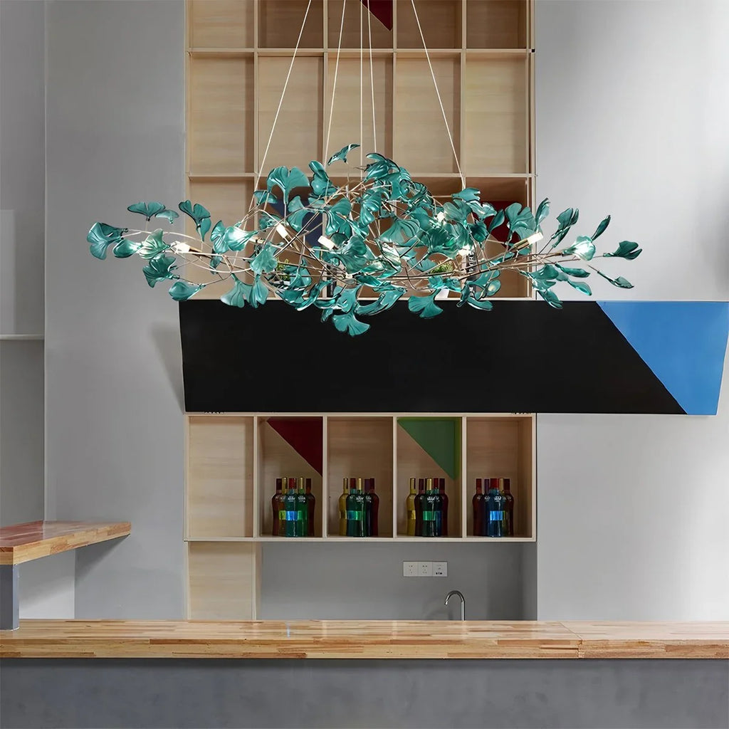 Haown Acrylic Ginkgo Leaf Chandelier for Dining Area