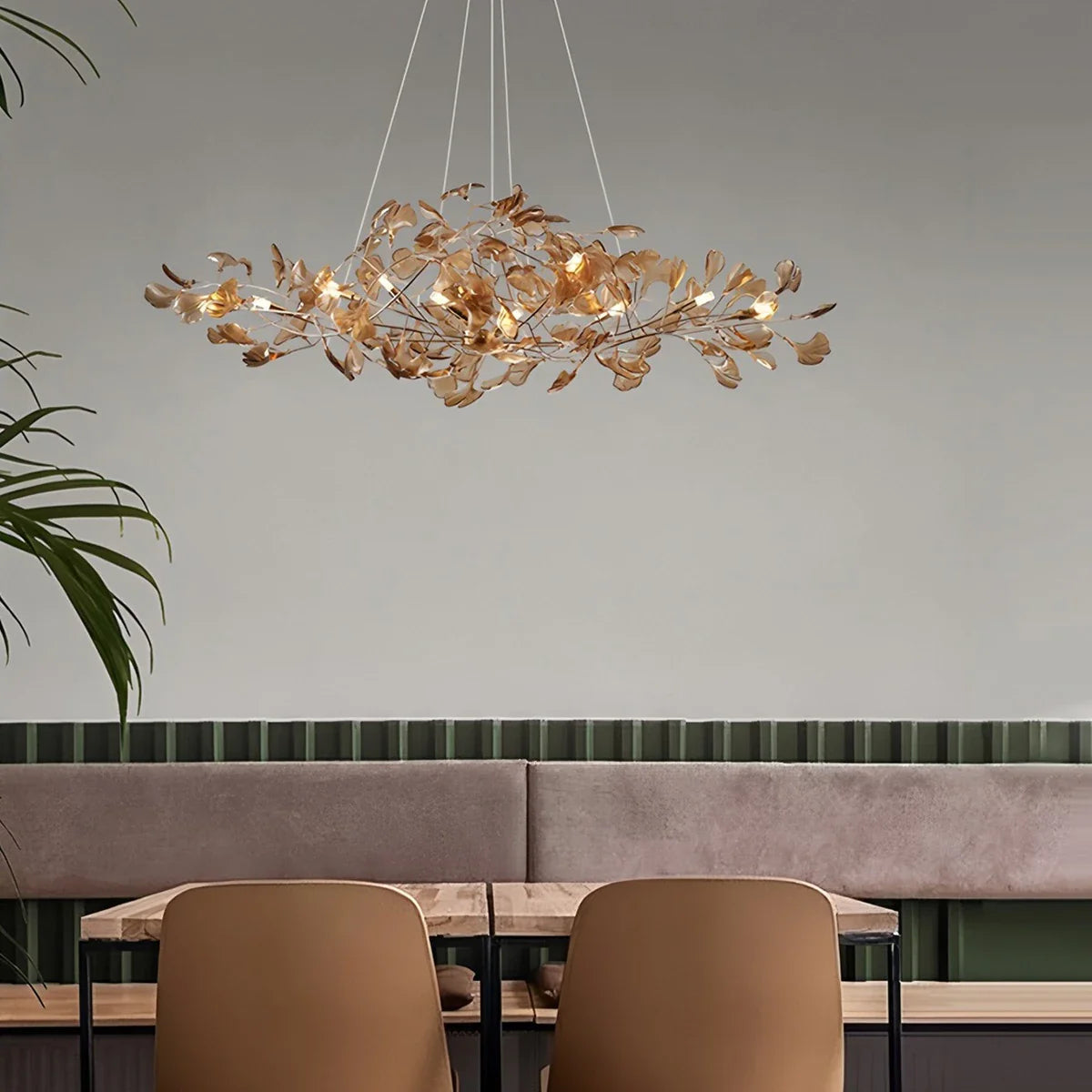 Haown Acrylic Ginkgo Leaf Chandelier for Dining Area