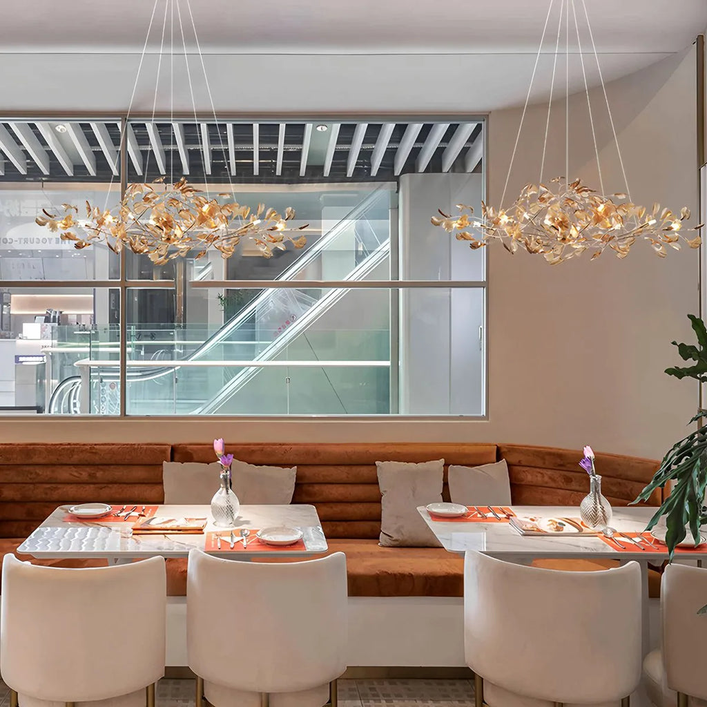 Haown Acrylic Ginkgo Leaf Chandelier for Dining Area