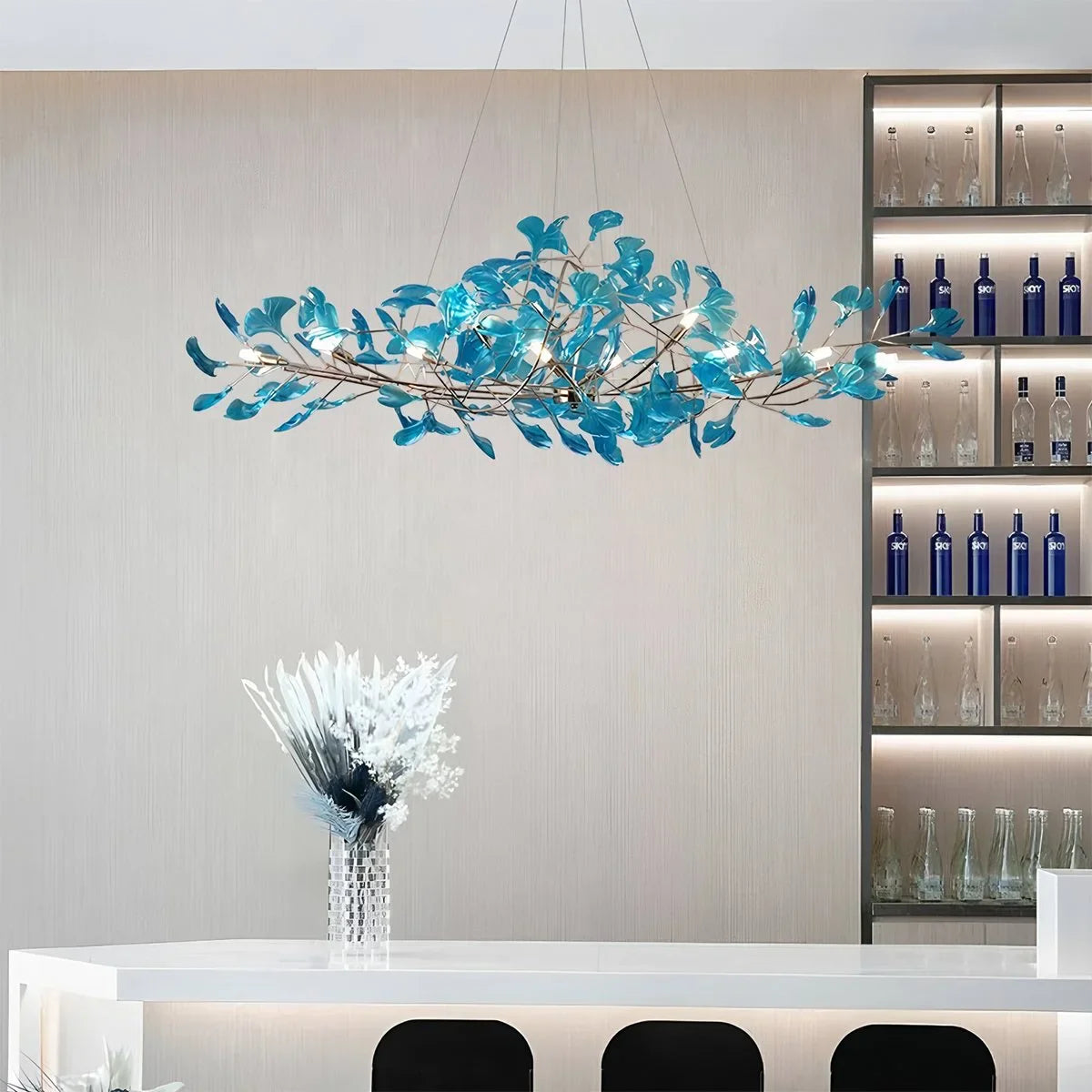 Haown Acrylic Ginkgo Leaf Chandelier for Dining Area
