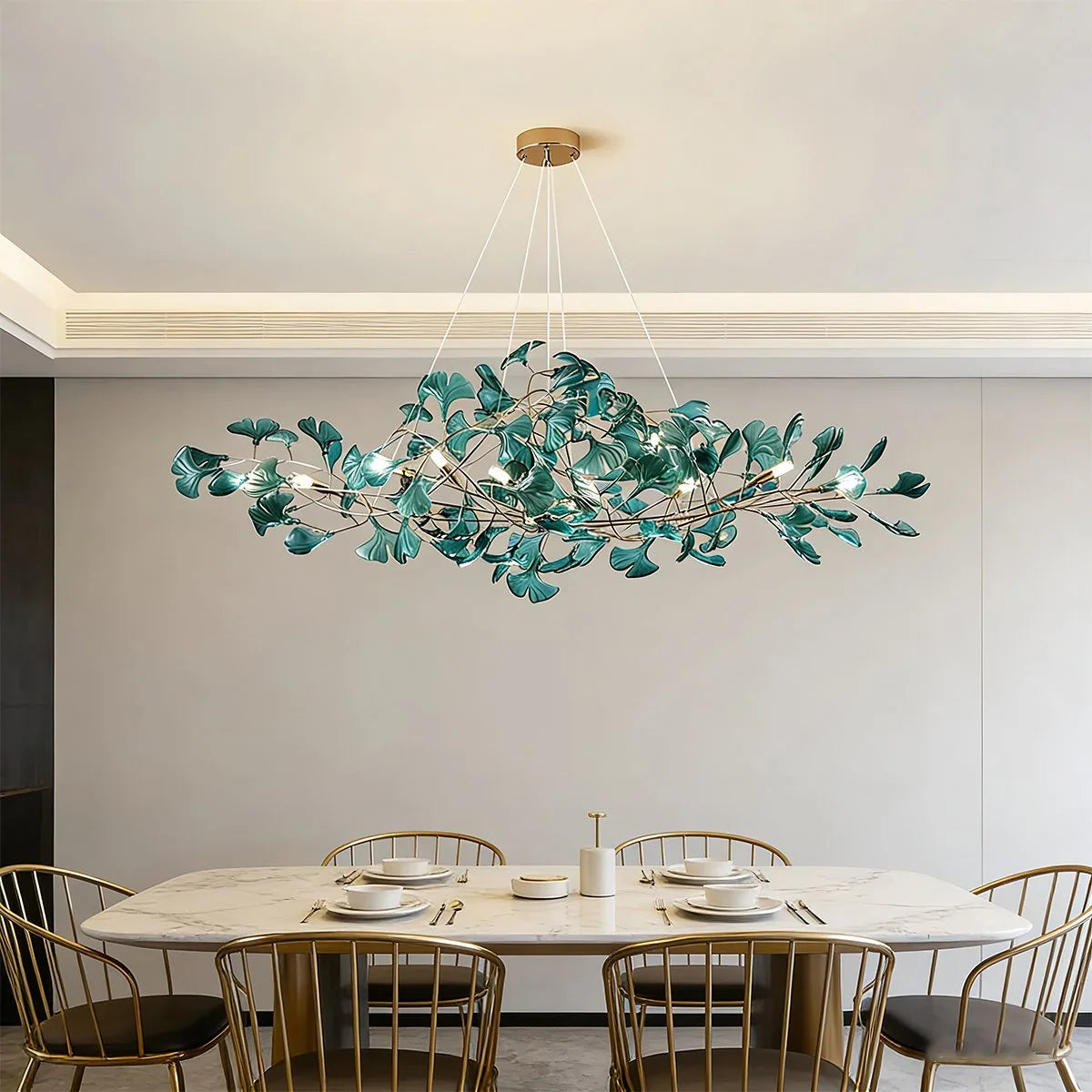 Haown Acrylic Ginkgo Leaf Chandelier for Dining Area