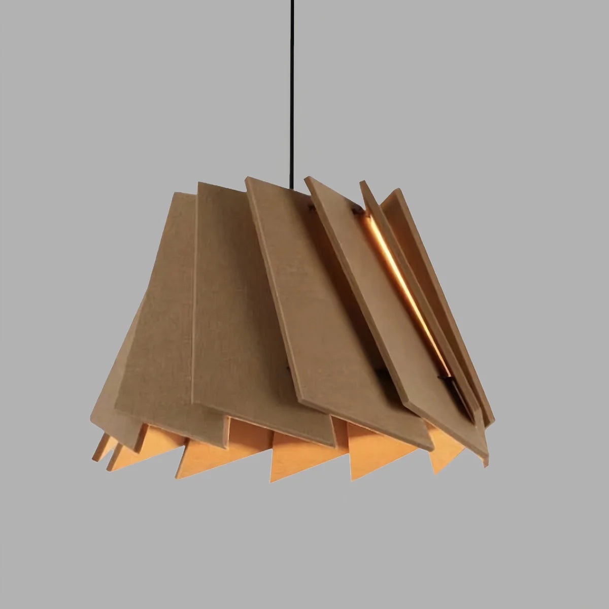 Rotating Leaf Acoustic Pendant Light for Living Room Office Brown Dia 40cm x H 30cm / ∅ 15.75" x H 11.81"
