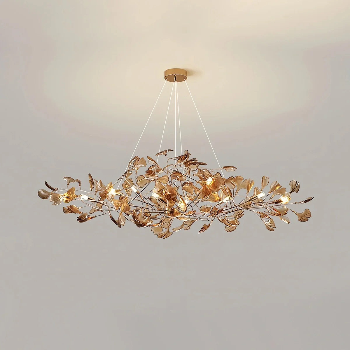 Acrylic Ginkgo Leaf Chandelier for Dining Area Coffee