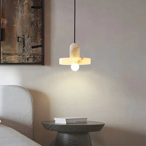 Natural Spanish Alabaster Pendant Light for Bedroom