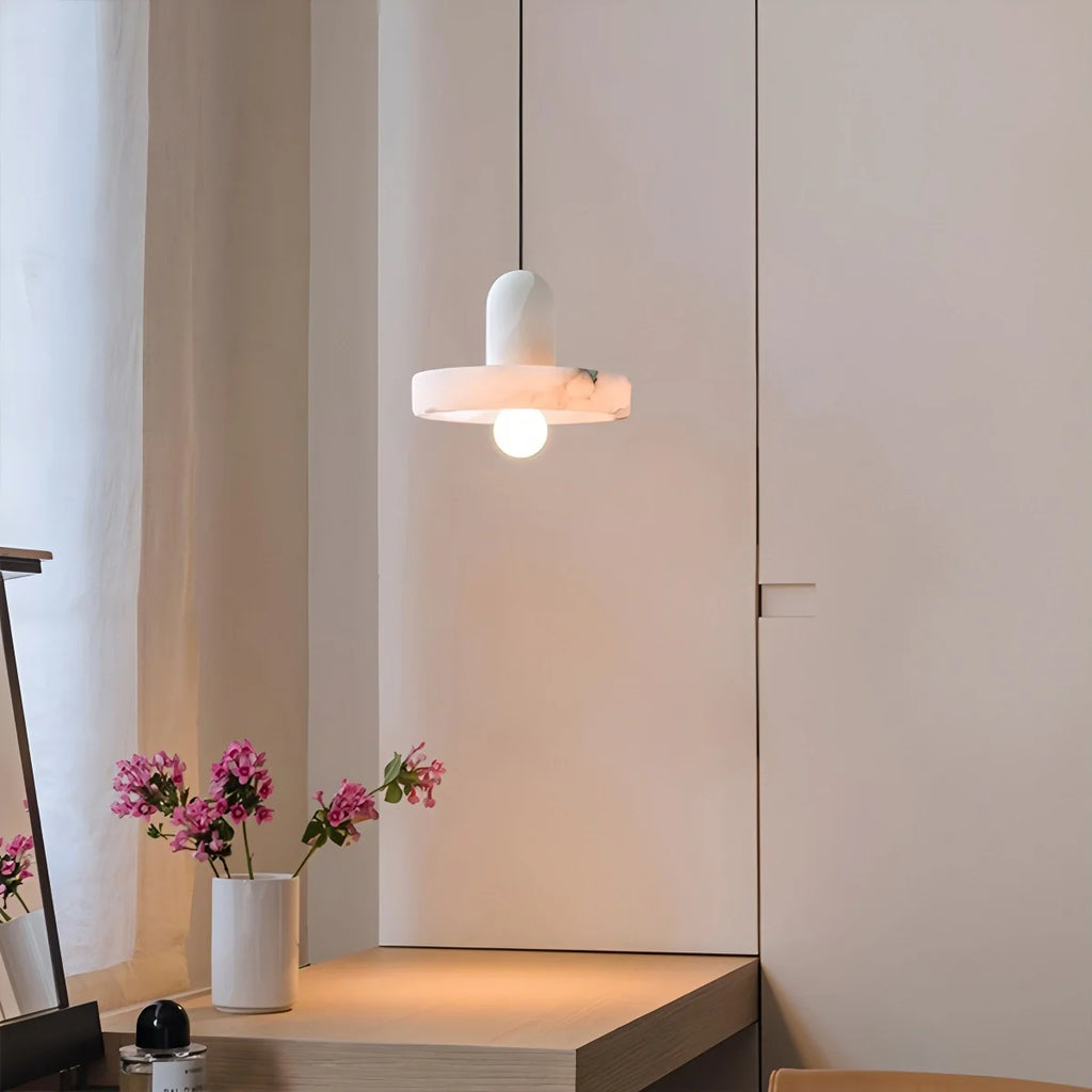 Natural Spanish Alabaster Pendant Light for Bedroom