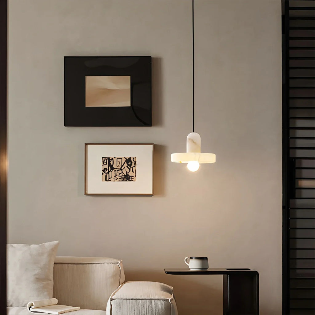 Natural Spanish Alabaster Pendant Light for Bedroom