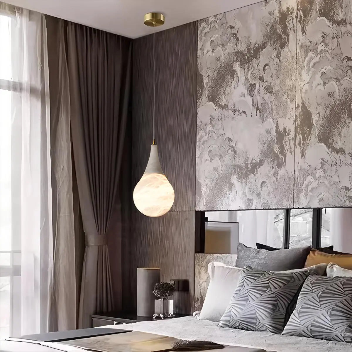 Creative Waterdrop Spanish Alabaster Pendant Light