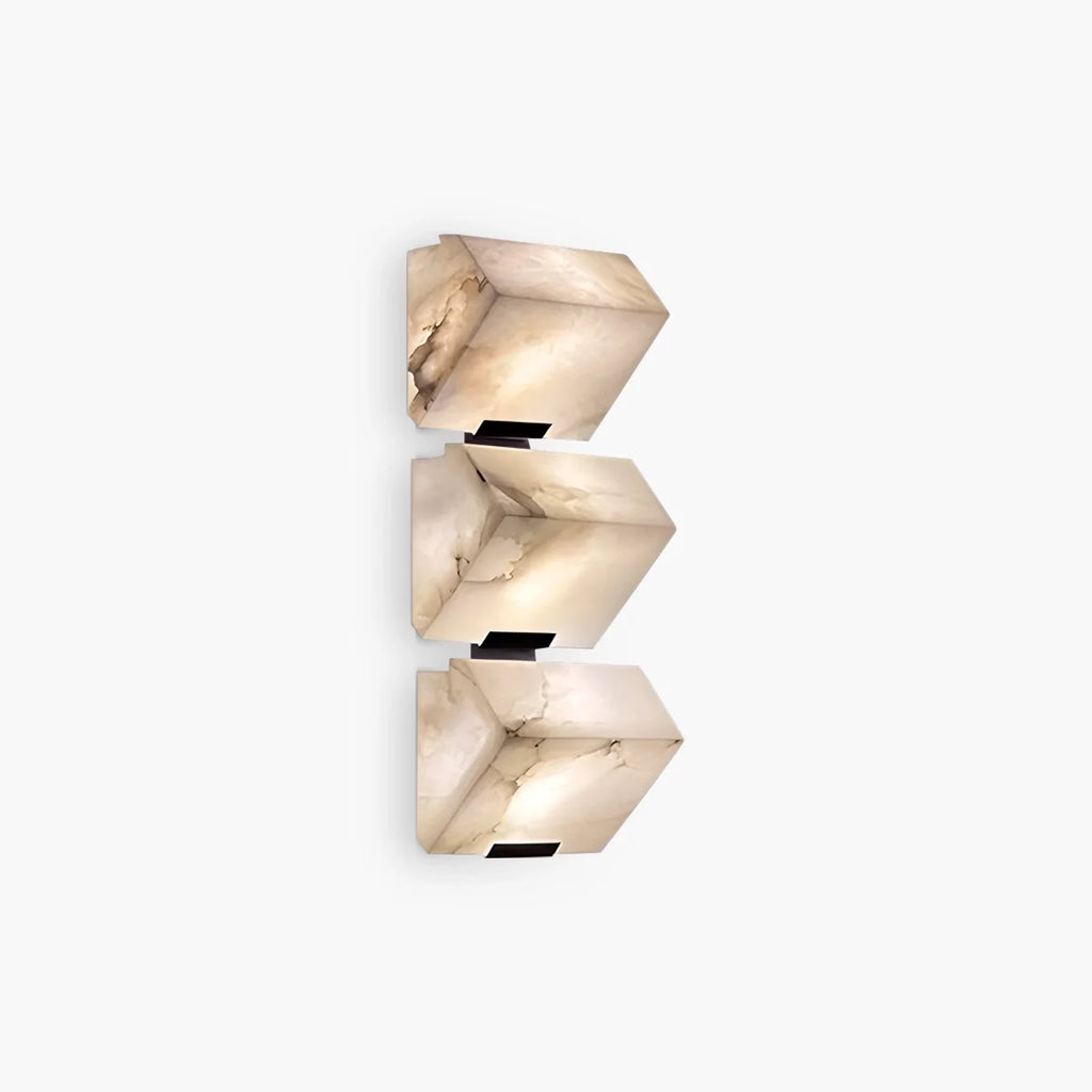 Triple Sloping Block Spanish Alabaster Wall Sconce