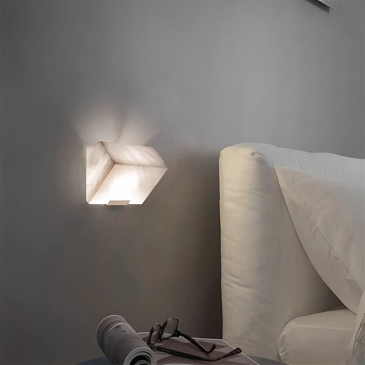 Triple Sloping Block Spanish Alabaster Wall Sconce