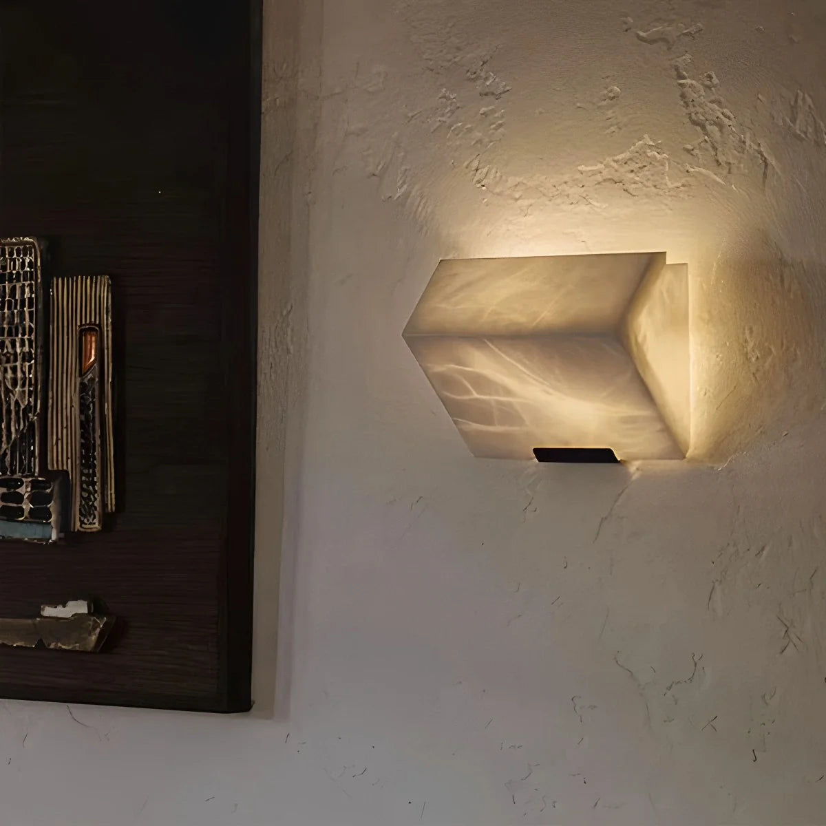 Triple Sloping Block Spanish Alabaster Wall Sconce