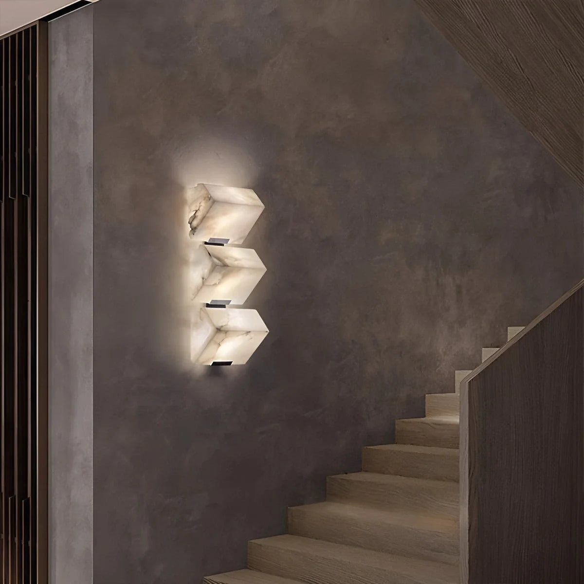 Triple Sloping Block Spanish Alabaster Wall Sconce