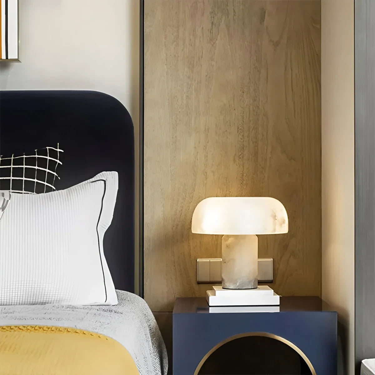 Creative Mushroom Shaped Spanish Alabaster Table Lamp